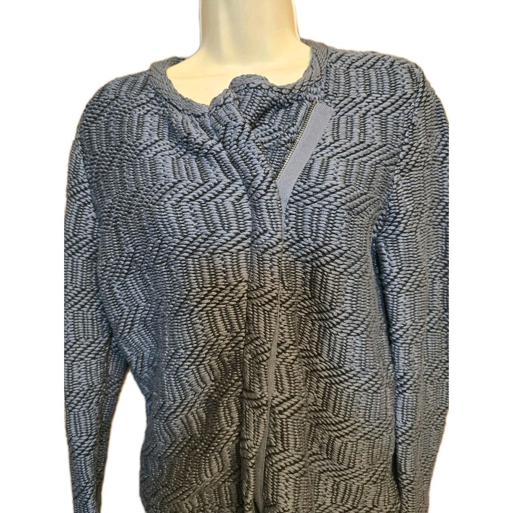 Ann Taylor Loft Cardigan Sweater‎ Womens SP Asymmetrical Full Zip Up Blue
